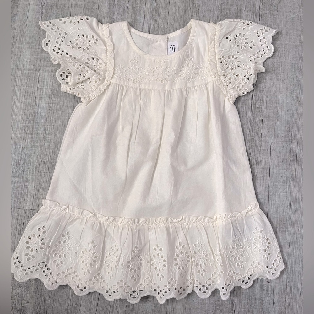 NEW Baby GAP White Eyelet Dress
